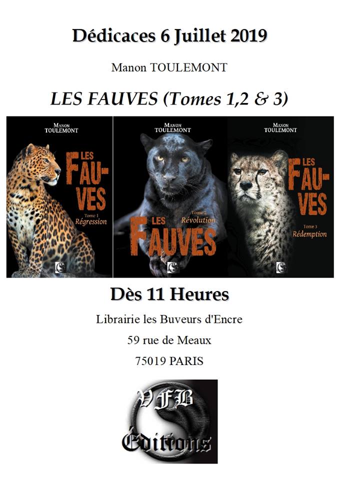 SAMEDI 06/07 DÉDICACE DE MANON TOULEMONT POUR LA SÉRIE « LES FAUVES »