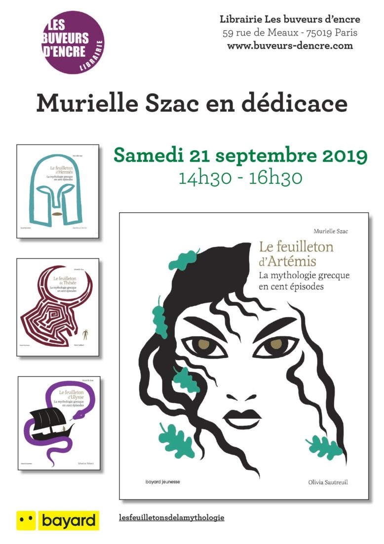 SAMEDI 21/09 MURIELLE SZAC DÉDICACE « LE FEUILLETON D’ARTÉMIS »