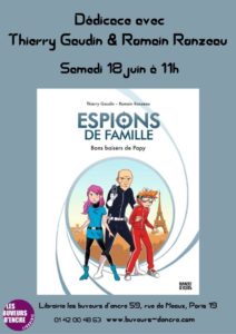 MERCREDI 18/06: DEDICACE BD JEUNESSE ESPIONS DE FAMILLE